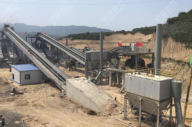 日產1000方砂石生產線現場